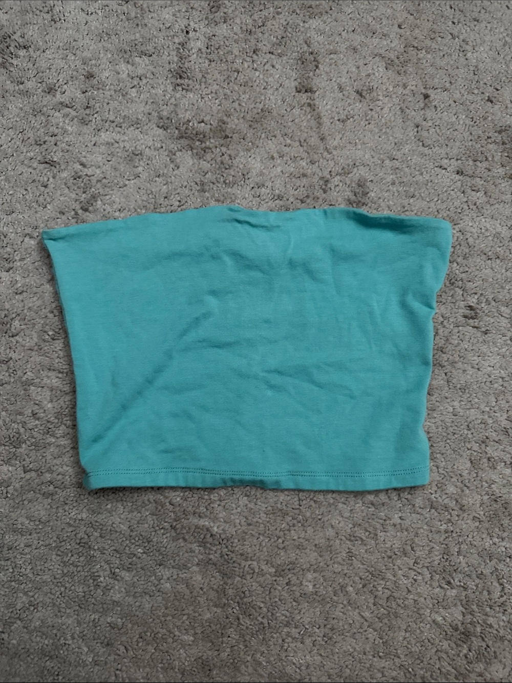 Women's Teal Strapless Crop Tube Top